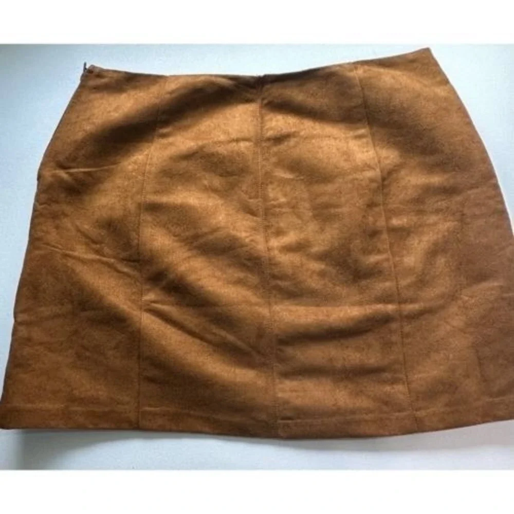 Old Navy Mini Skirt Copper Faux Suede A Line Size 8 Boho Western Casual Cocktail